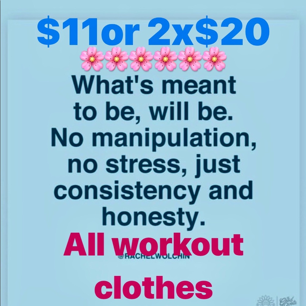 All ladies workout clothes two for20 or $11 each
